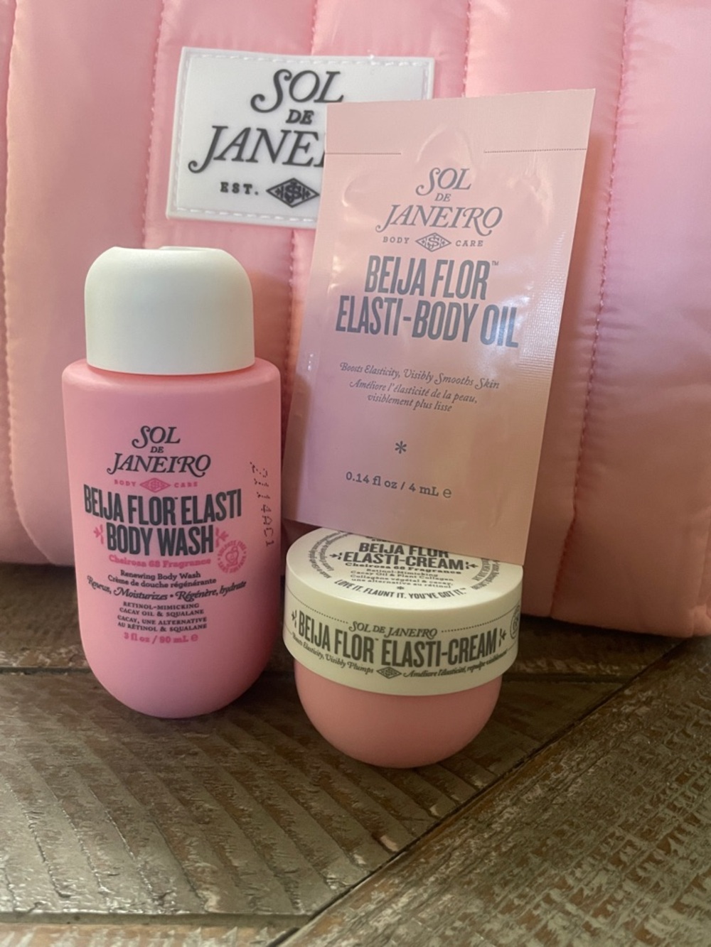 Sol de Janeiro Pink Beija Flor Elasti-Body Wash & Cream Sample Set
